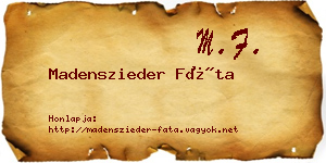 Madenszieder Fáta névjegykártya